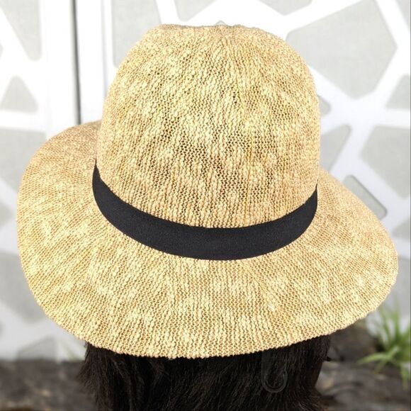 Panama Hat with Faux Suede Band and Adjustable Sweatband - Picture 3 of 12
